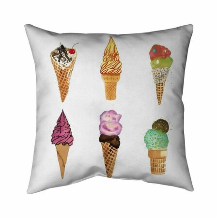 FONDO 20 x 20 in. Ice Cream Cones-Double Sided Print Indoor Pillow FO2773530